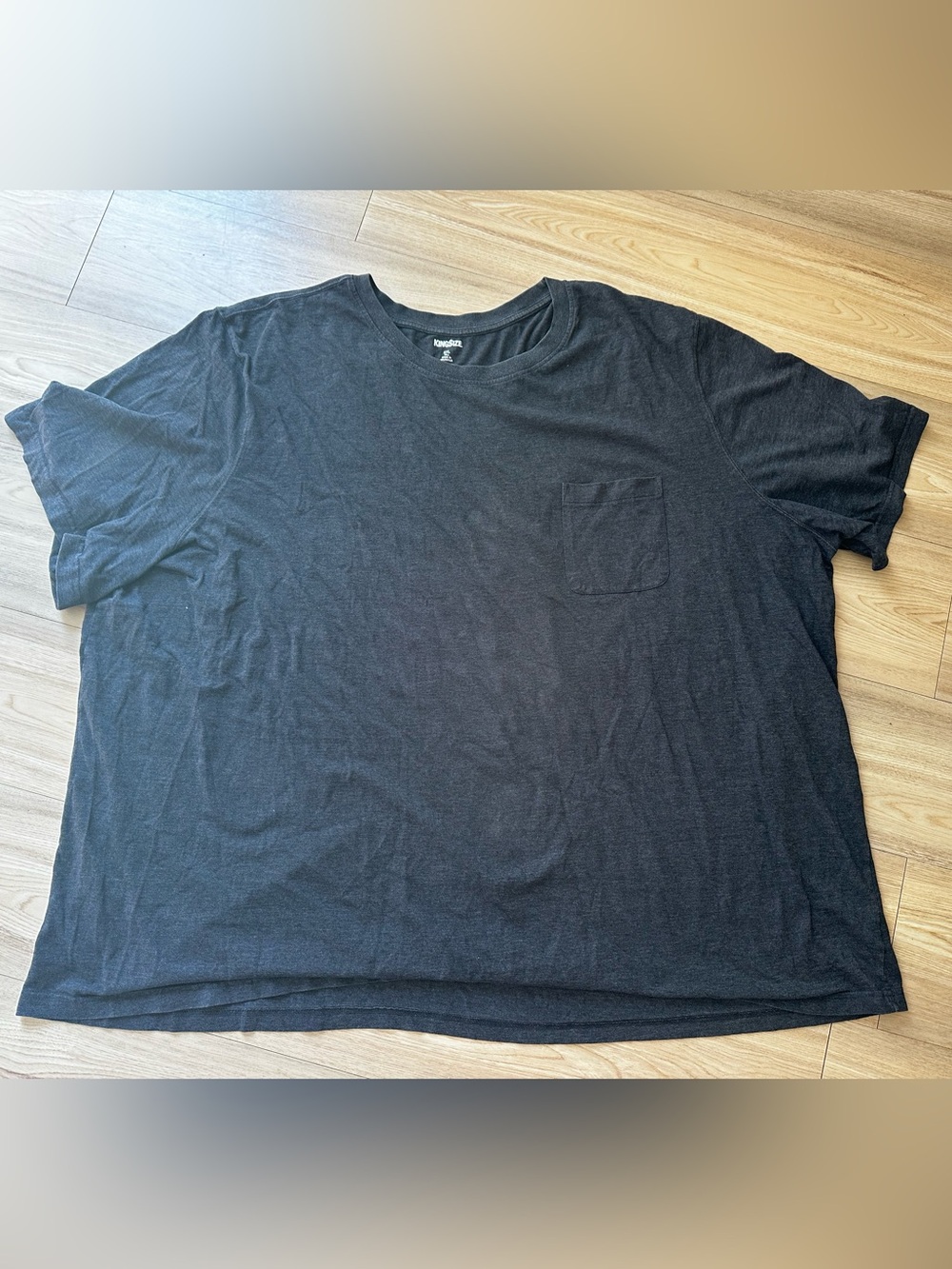 Men's Dark Grey Short Sleeve Pocket Tee - Kingsize 6XL tall